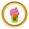 Cupcake house vector icon