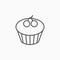 cupcake icon, cake vector, bakery, dessert, birthday