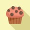 Cupcake icon flat vector. Cake food