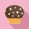 Cupcake icon flat vector. Cake food