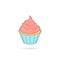 Cupcake icon with pink cream