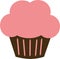 Cupcake icon with pink cream