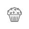 Cupcake line icon, outline vector sign, linear pictogram isolated on white