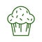 Cupcake linear icon. Thin line illustration. Muffin contour symbol