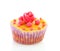 Cupcake with marzipan roses decoration