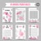 Cupcake printables with handdrawn cupcakes and pink splashes. Planner with sweet pastry. Cute note template for srapbook