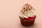 Cupcake red velvet with white cream