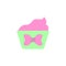 Cupcake, ribbon icon. Simple color vector elements of present icons for ui and ux, website or mobile application