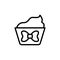 Cupcake, ribbon icon. Simple line, outline vector elements of present icons for ui and ux, website or mobile application
