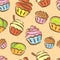 Cupcake seamless pattern