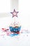 Cupcake with star on american independence day