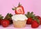Cupcake and strawberries