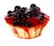 Cupcake with strawberries and blueberries