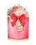 Cupcake with whipping cream . Valentines day object . Watercolor painting elements . Illustration