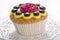 Cupcake with yellow icing flower