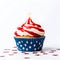 Cupcakes of 4th of july the Red, White, Blue Delight of USA Style Cupcakes, a Tasty Tribute to America\\\'s FreedomAI