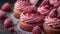 cupcakes with berry cream