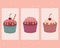 cupcakes with cherries icons