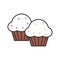 Cupcakes color icon