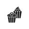 Cupcakes color line icon. Isolated vector element.