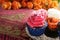 Cupcakes colorful muffin pink orange cream vintage