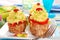 Cupcakes made from minced meat and potato puree for dinner