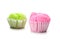 Cupcakes muffins isolated on white background