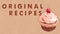 Cupcakes Original Recipes Banner. Chocolate Muffin with Cream and Cherry