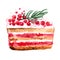 Cupcakes painted with watercolors on white background. Colorful cakes for holiday