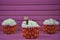 Cupcakes with pink background and I love you wording