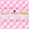 Cupcakes on pink gingham