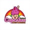 Cupcakes rainbow design premium logo