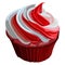 Cupcakes with red and white cream. Cupcake for banner, card, flyer. Sweet muffin. Tasty cream brownie. Delicious bakery