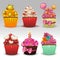 Cupcakes set