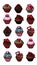 Cupcakes stickers set of different delicious