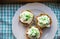 Cupcakes. three desserts lie on a plate