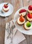 Cupcakes with vanilla buttercream and marzipan fruits