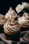 Cupcakes with vanilla and coffee-caramel frosting, modern food blog aesthetic