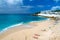 Cupecoy beach on St Martin Caribbean