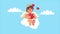 cupid angel love with heart animation