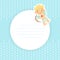 Cupid Baby Girl with Space for text, Adorable Angel Cherub Character Shooting with Bow Cartoon Vector Illustration