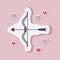 Cupid Bow with Love Arrows Sticker in Flat