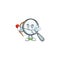 Cupid design magnifying glass cartoon character style