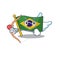 Cupid flag brazil in the cartoon shape