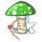 Cupid green amanita mushroom character cartoon