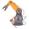 Cupid industrial robotic hand on mascot shape