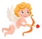 Cupid isolated on white background. Vector illustration.