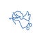 Cupid line icon concept. Cupid flat  vector symbol, sign, outline illustration.