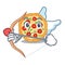 Cupid margherita pizza in a cartoon oven
