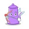 Cupid purple teapot character cartoon